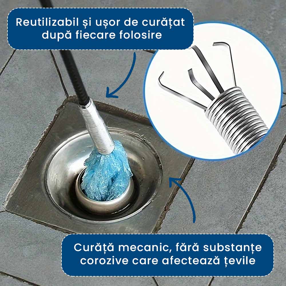Curățător scurgere tip șarpe