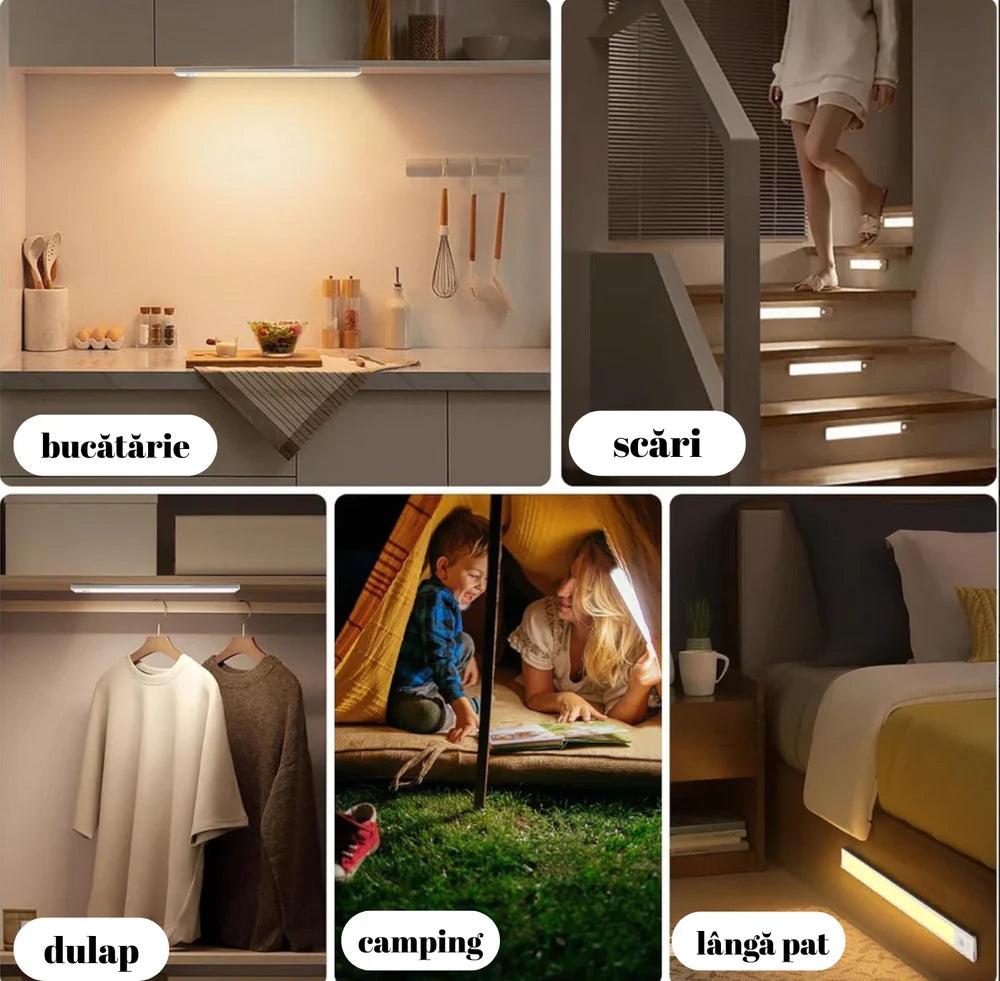 Lampă LED Wireless cu Senzor de Mișcare și Fixare Magnetică | 30 cm | 1+1 GRATIS