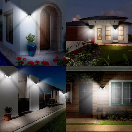 SET 4 LAMPI SOLARE 100 LED - 3 MOD ILUMINARE